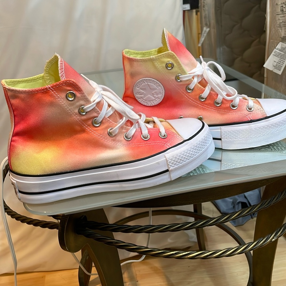 Converse All Star Platform Hi Women's • Poppy Glow/White/Yellow